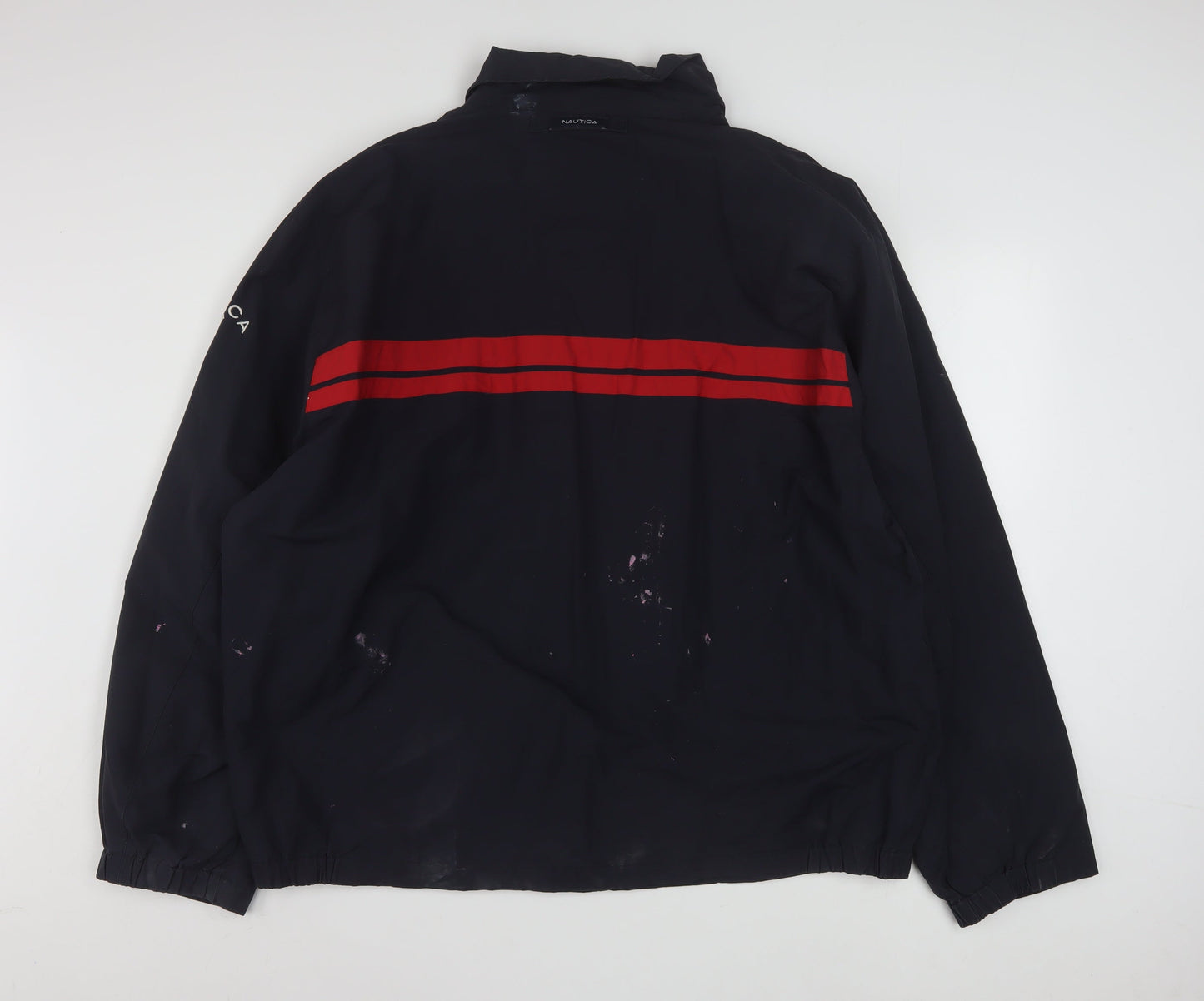 Nautica Men’s Blue Red Stripe 2XL Windbreaker Jacket