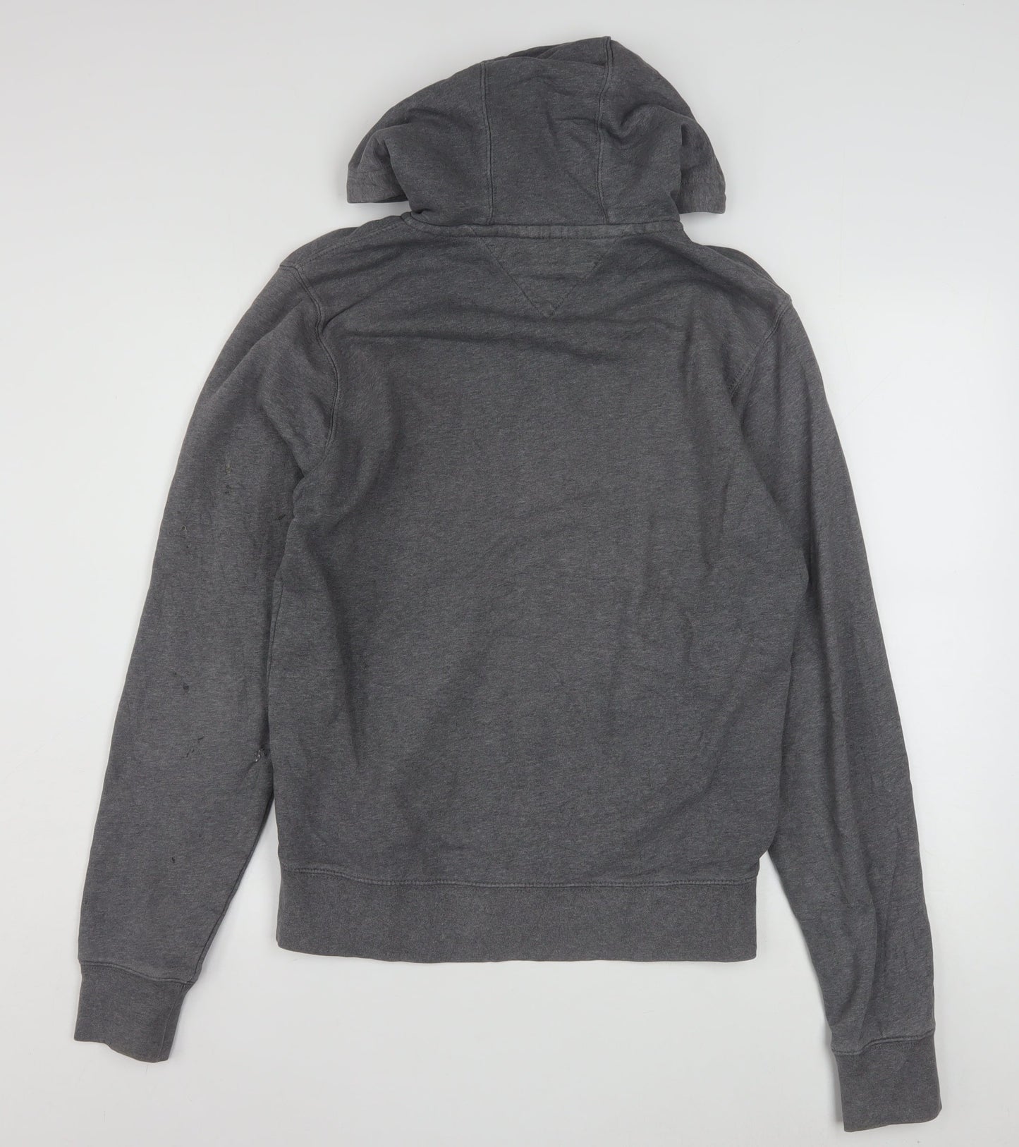 Tommy Hilfiger Men's Grey Full Zip Hoodie Small Vintage Fit Cotton Blend