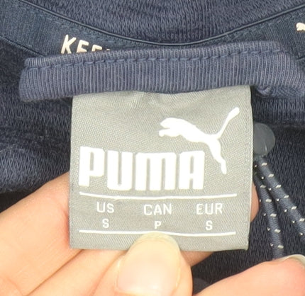 Puma Mens Navy Full Zip Hoodie Small Cotton Blend Activewear