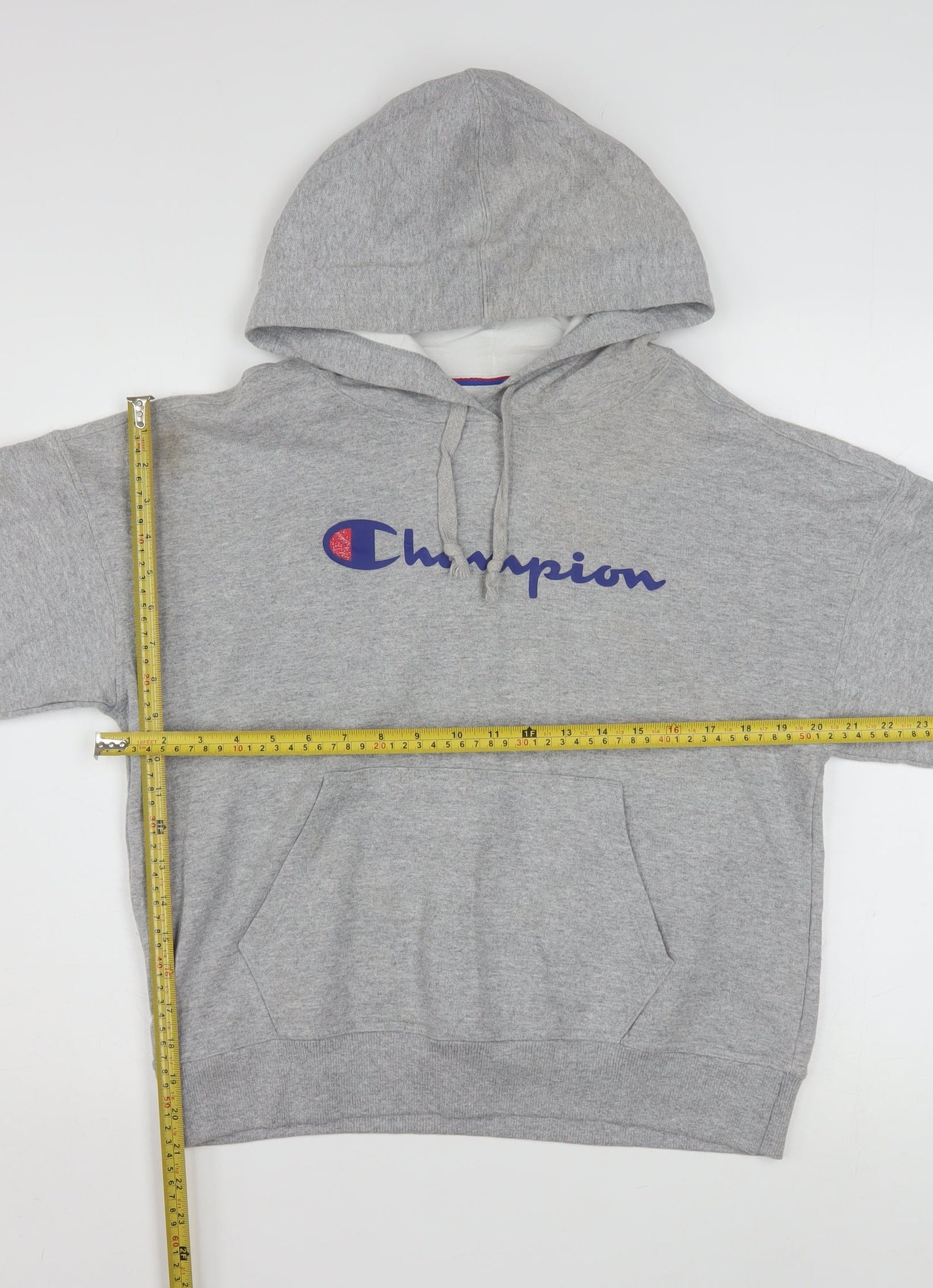 Champion Womens Grey Pullover Hoodie Small Athletic Logo Sweatshirt