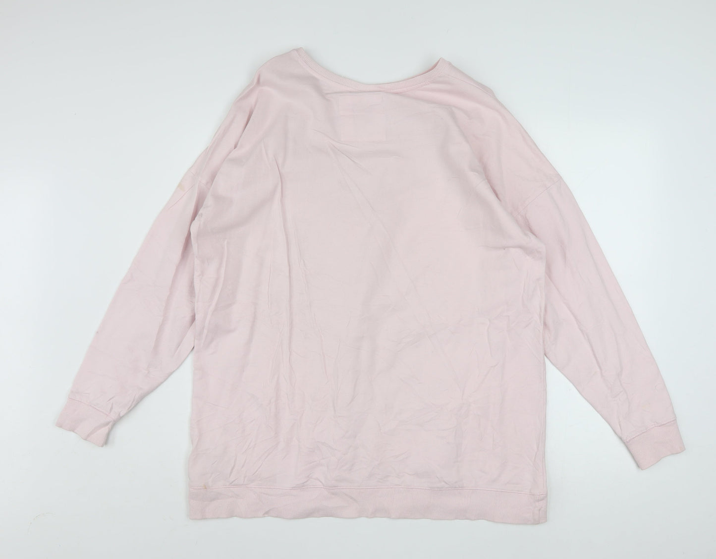 Looney Tunes Women Pink Cotton Pullover Sweatshirt Size S