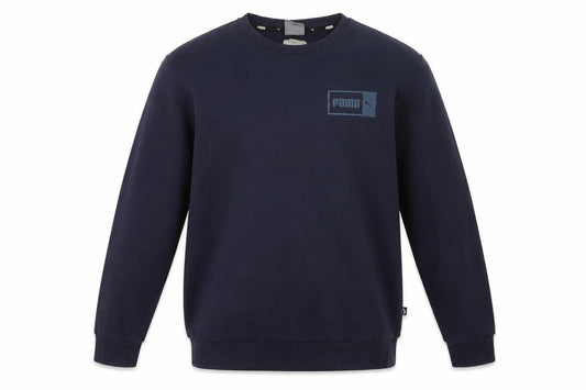 Puma Men's Navy Blue Crew Neck Sweatshirt Size S Classic Logo Pullover