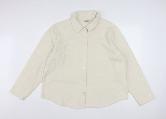 L.L.Bean Women's Ivory Fleece Button Jacket Size XL Regular