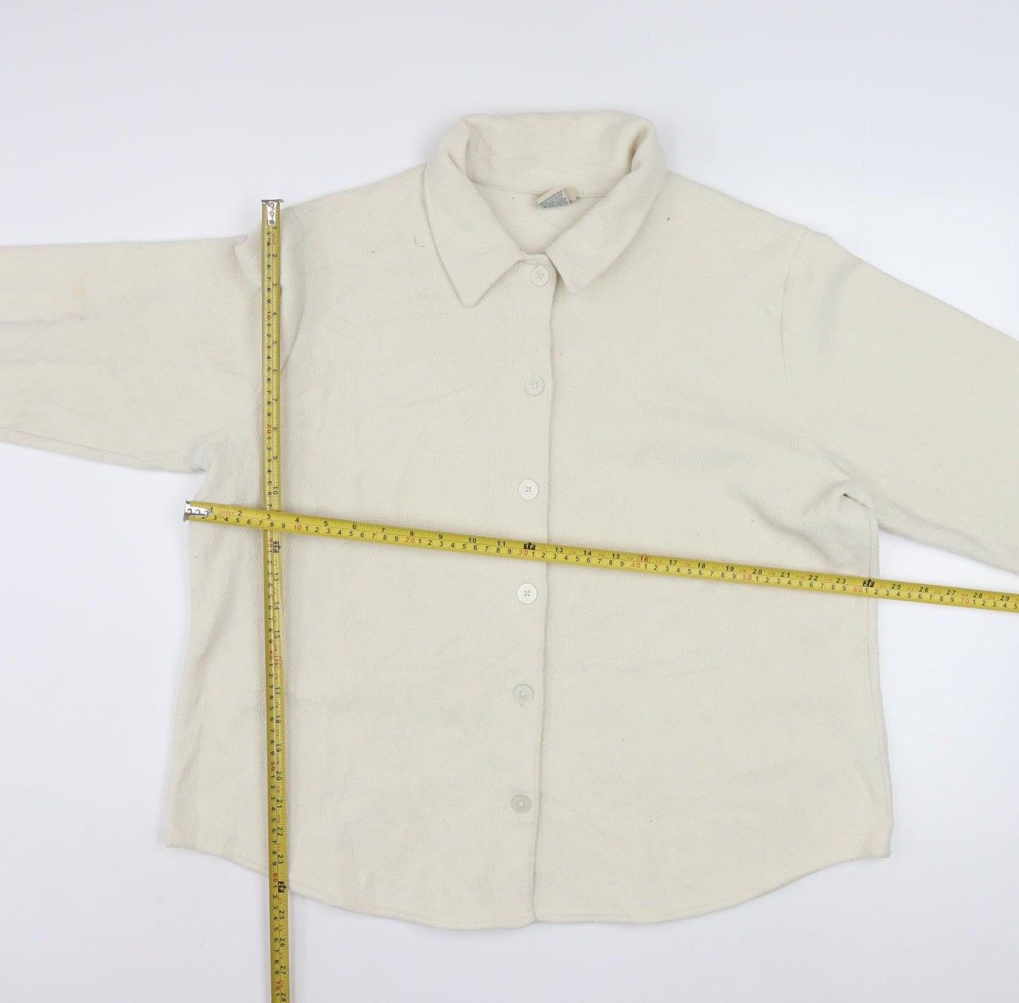 L.L.Bean Women's Ivory Fleece Button Jacket Size XL Regular