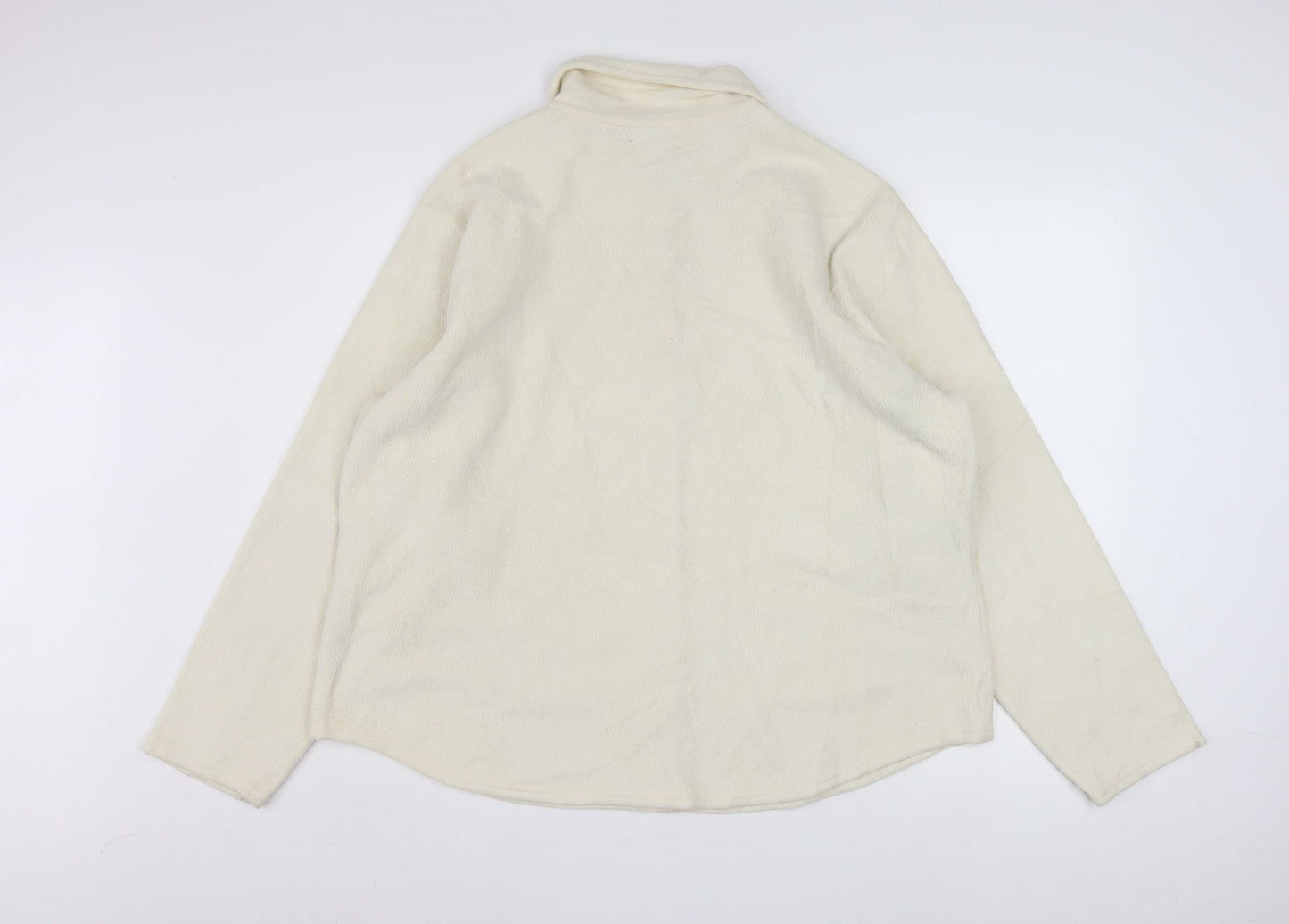 L.L.Bean Women's Ivory Fleece Button Jacket Size XL Regular