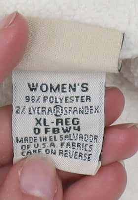 L.L.Bean Women's Ivory Fleece Button Jacket Size XL Regular