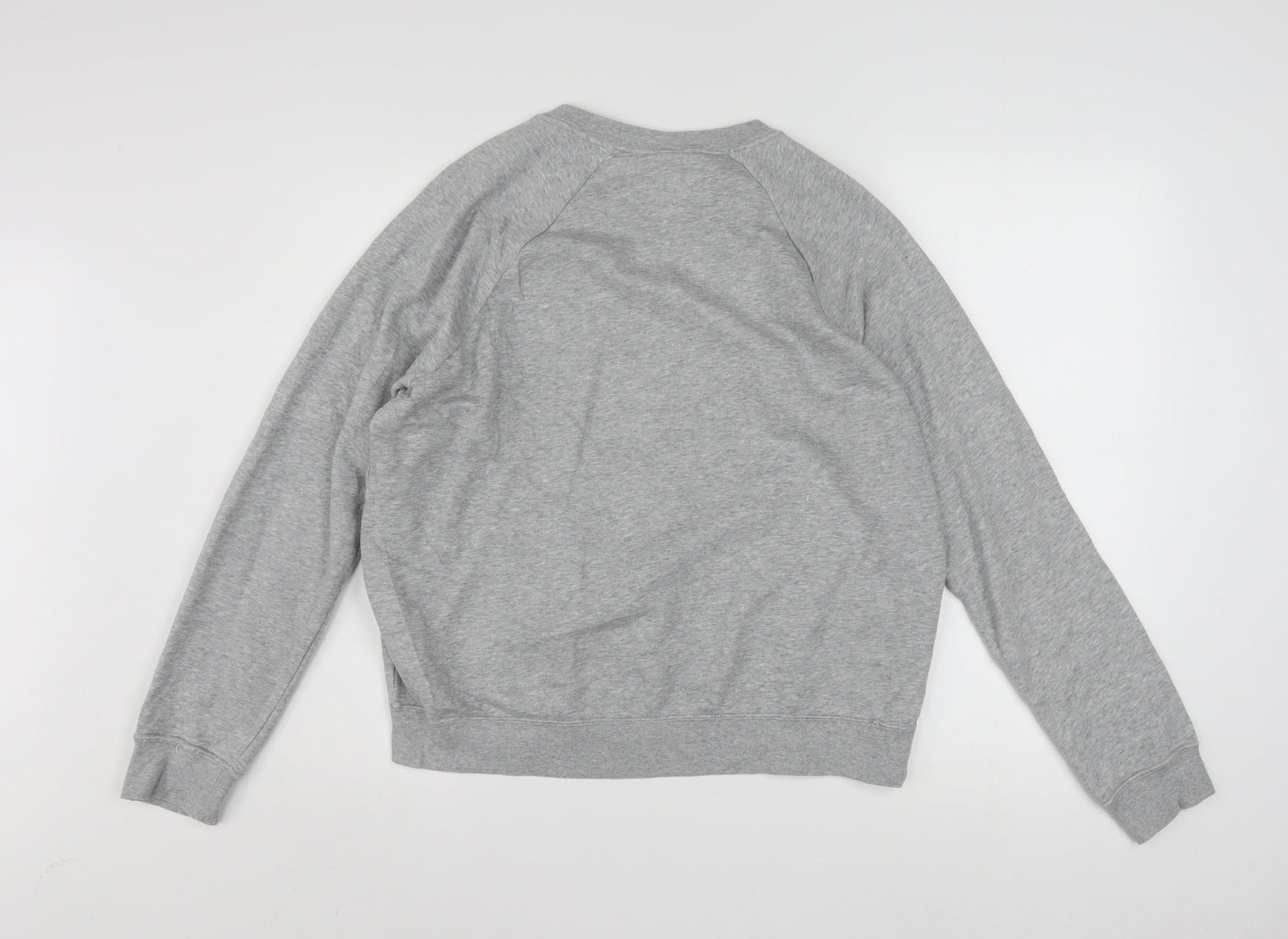 Nike Women Grey Crew Neck Sweatshirt Medium Cotton Blend
