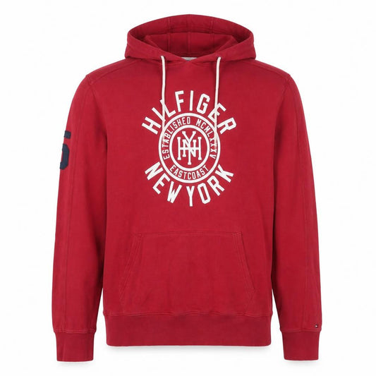 Tommy Hilfiger Men’s Red Pullover Hoodie L Vintage Fit Logo Graphic
