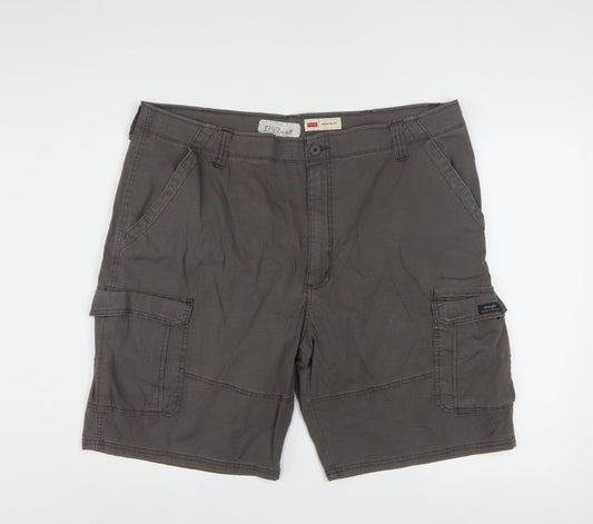 Wrangler Men Grey Cargo Shorts Size 42 Relaxed Fit Cotton Blend