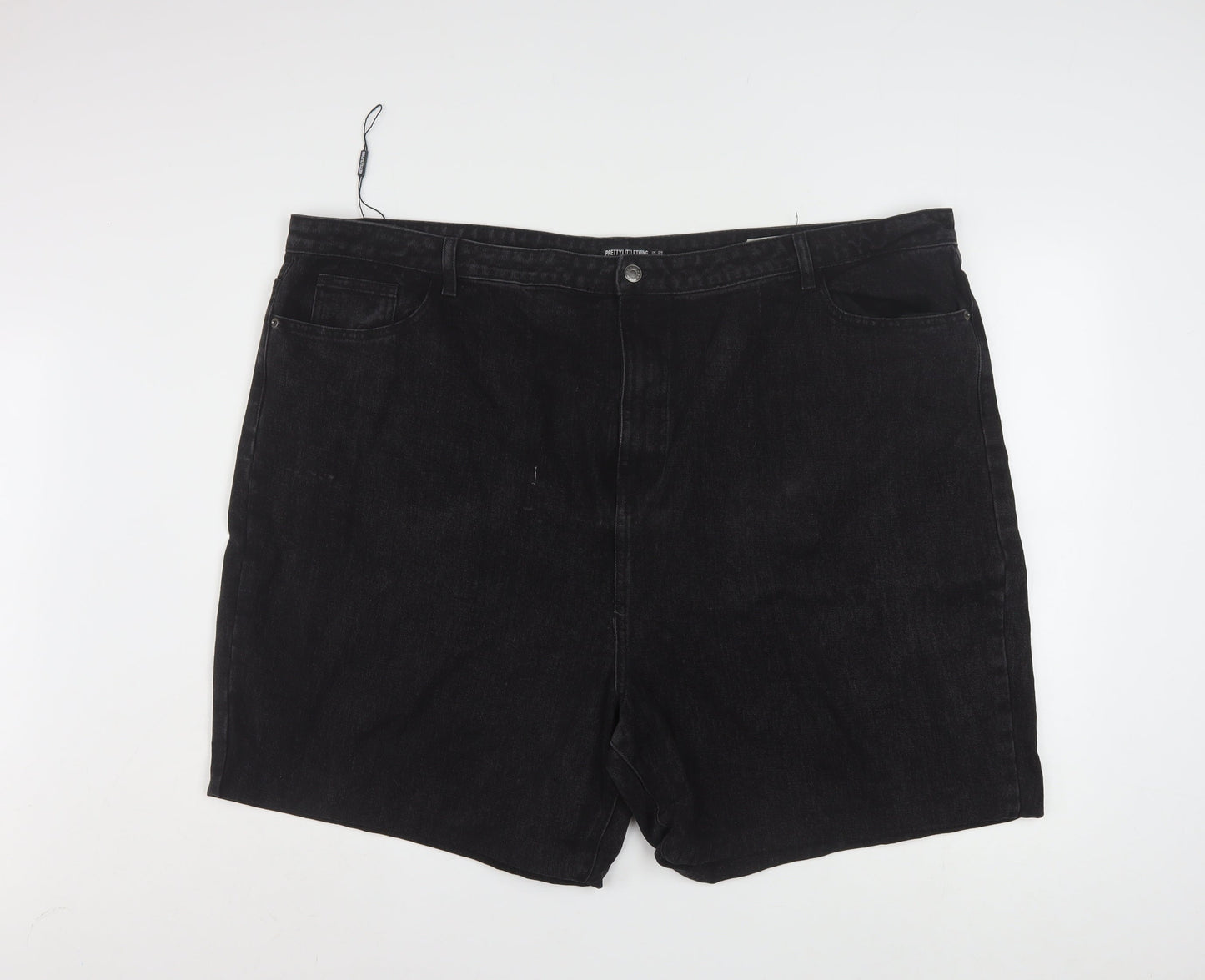 PrettyLittleThing Women’s Black Denim Shorts Size 28 Plus High Rise