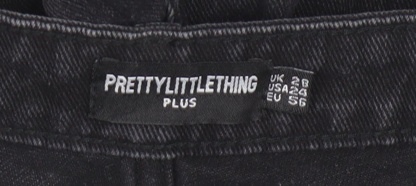 PrettyLittleThing Women’s Black Denim Shorts Size 28 Plus High Rise