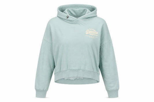 Superdry Women's Mint Green Pullover Hoodie Size 18 Graphic Print