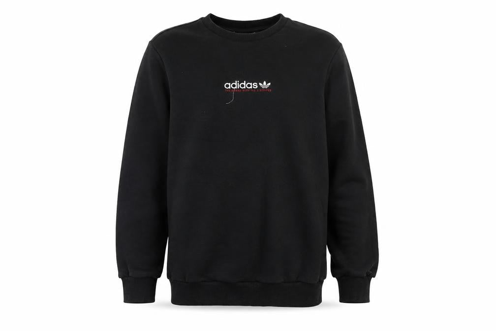 Adidas Boys Black Crew Neck Pullover Sweatshirt 15-16 Years Cotton Blend