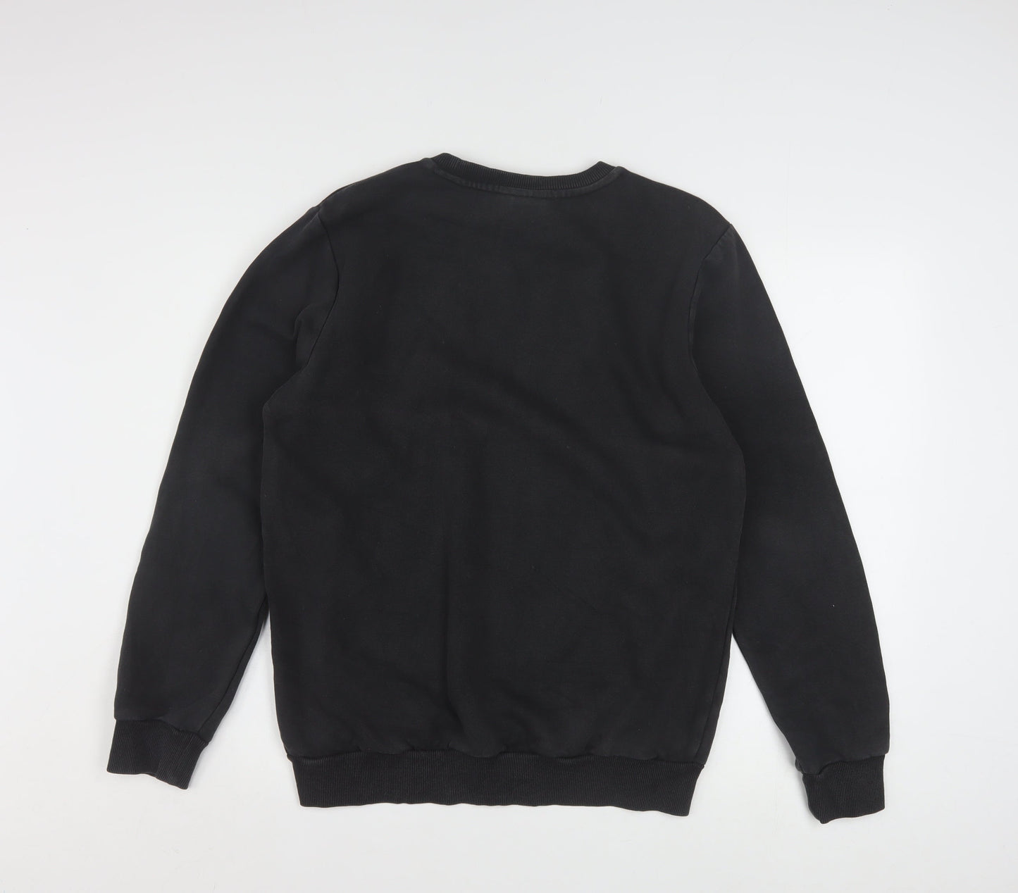 Adidas Boys Black Crew Neck Pullover Sweatshirt 15-16 Years Cotton Blend