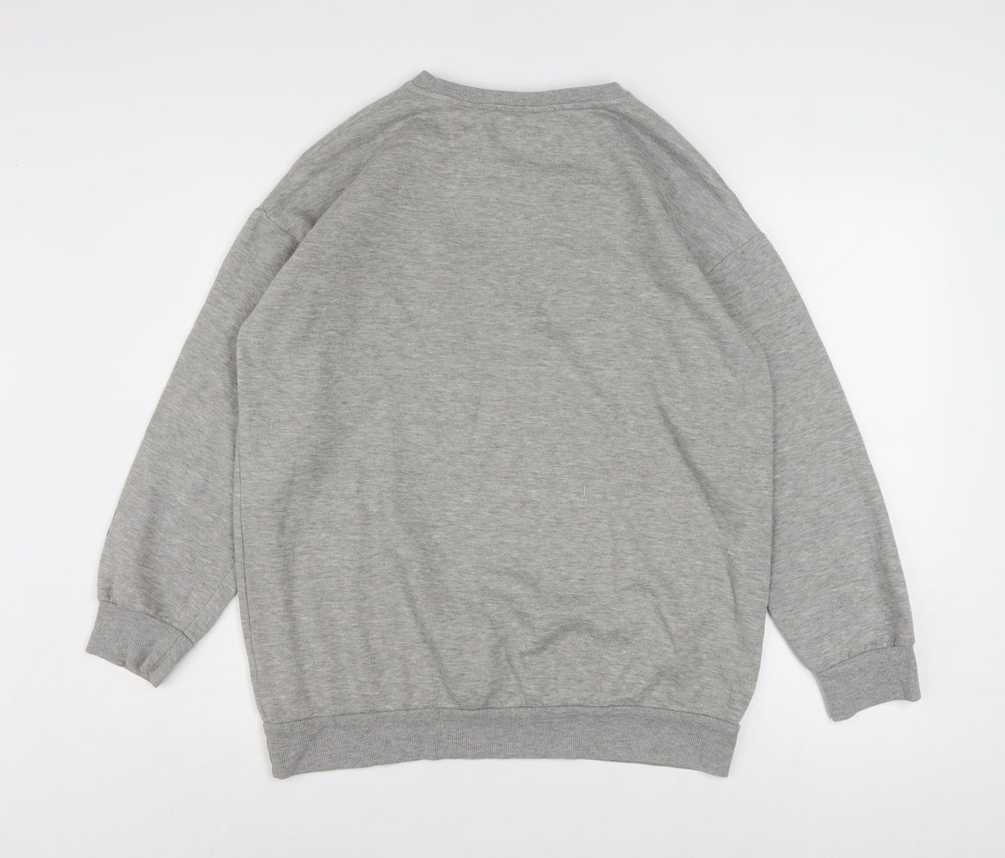 Disney Stitch Grey Women's Sweatshirt Size 12/14 Pullover Embroidered