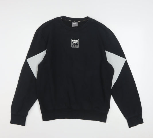 Puma Men's Black Pullover Sweatshirt Small Crew Neck Sportswear