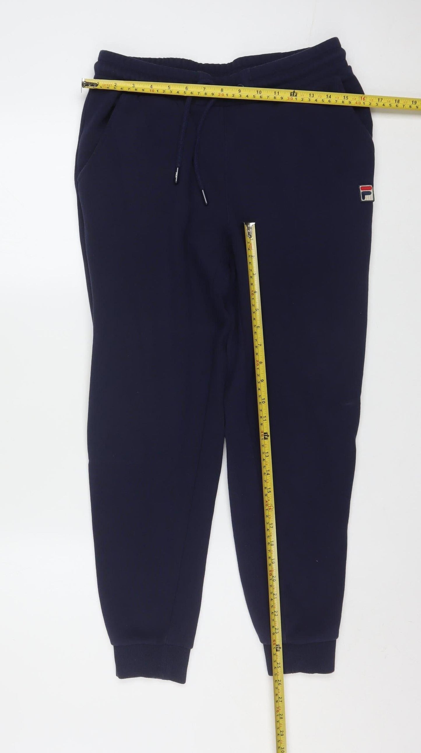 Fila Men's Navy Blue Jogger Sweatpants S Cotton Blend