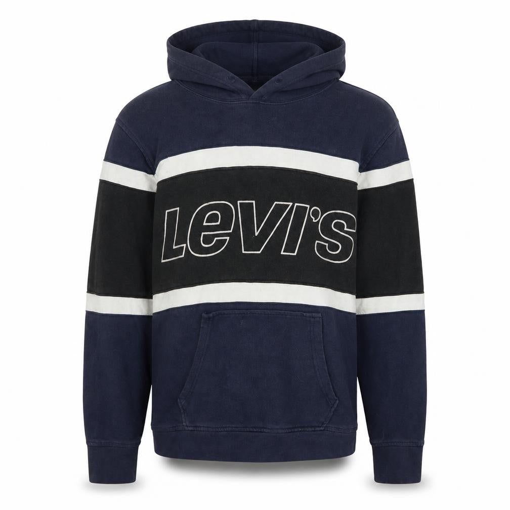 Levi's Men's Blue Pullover Hoodie Small Logo Graphic Cotton
