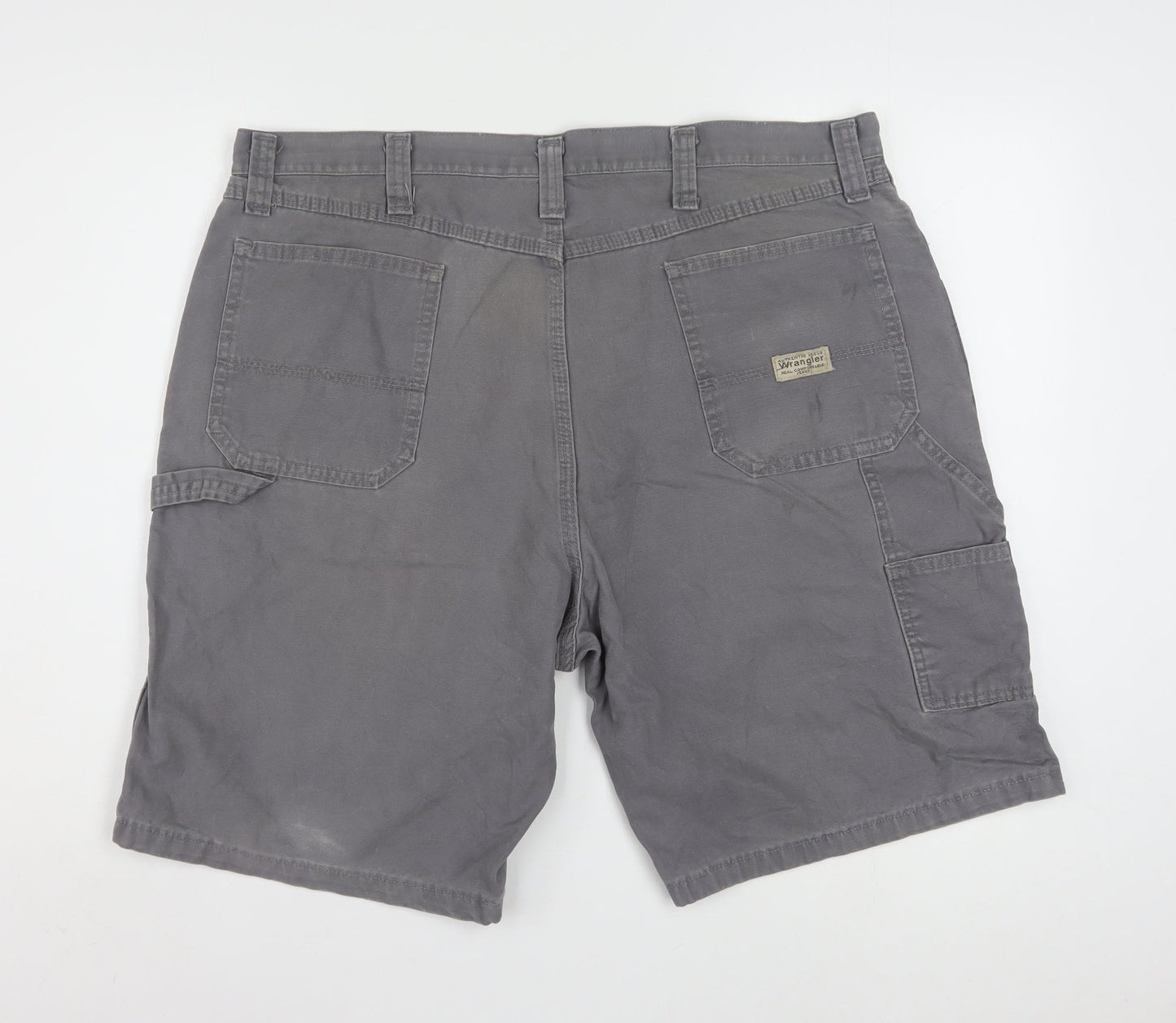 Wrangler Men's Grey Cargo Shorts Size 40 Regular Cotton Workwear