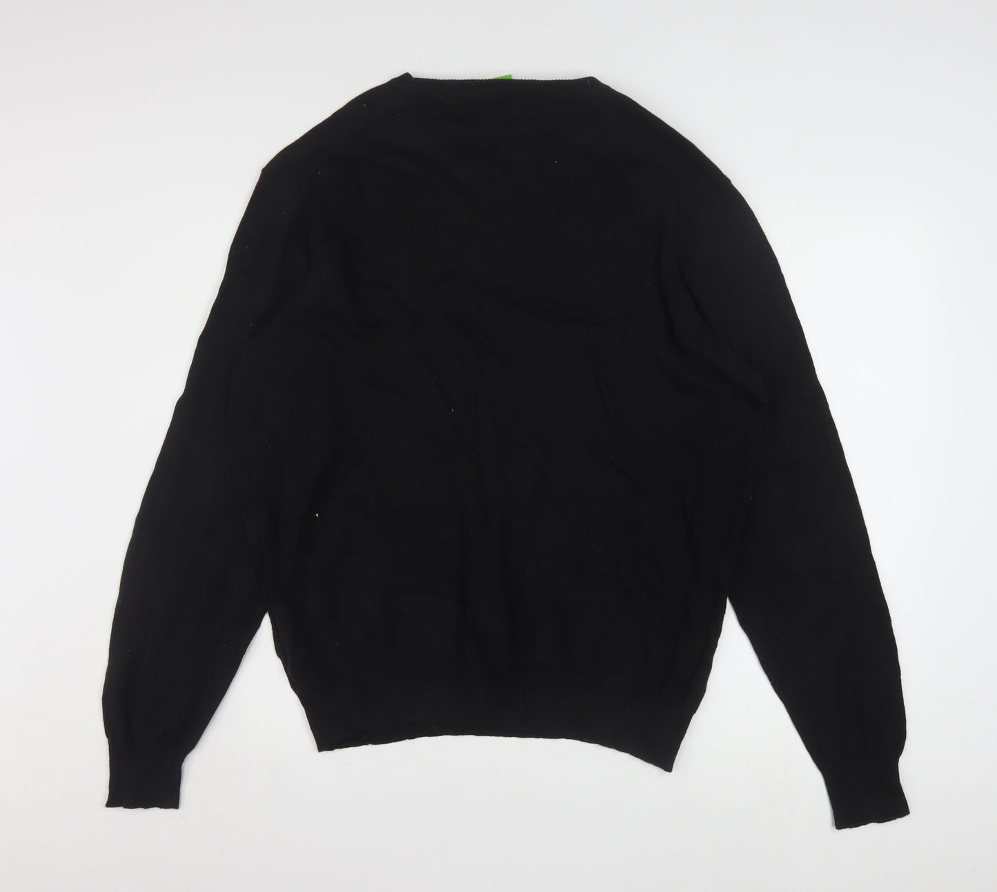 Hugo Boss Men’s Black 2XL Crew Neck Cotton Pullover Jumper