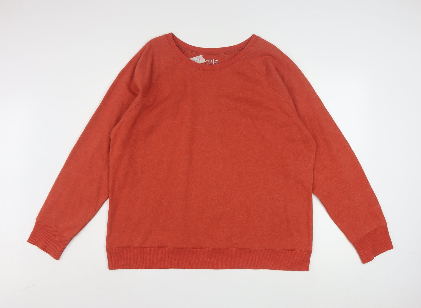 Time and Tru Women's Spiced Cider Orange Pullover Sweatshirt Size 20 XXL Cotton Blend