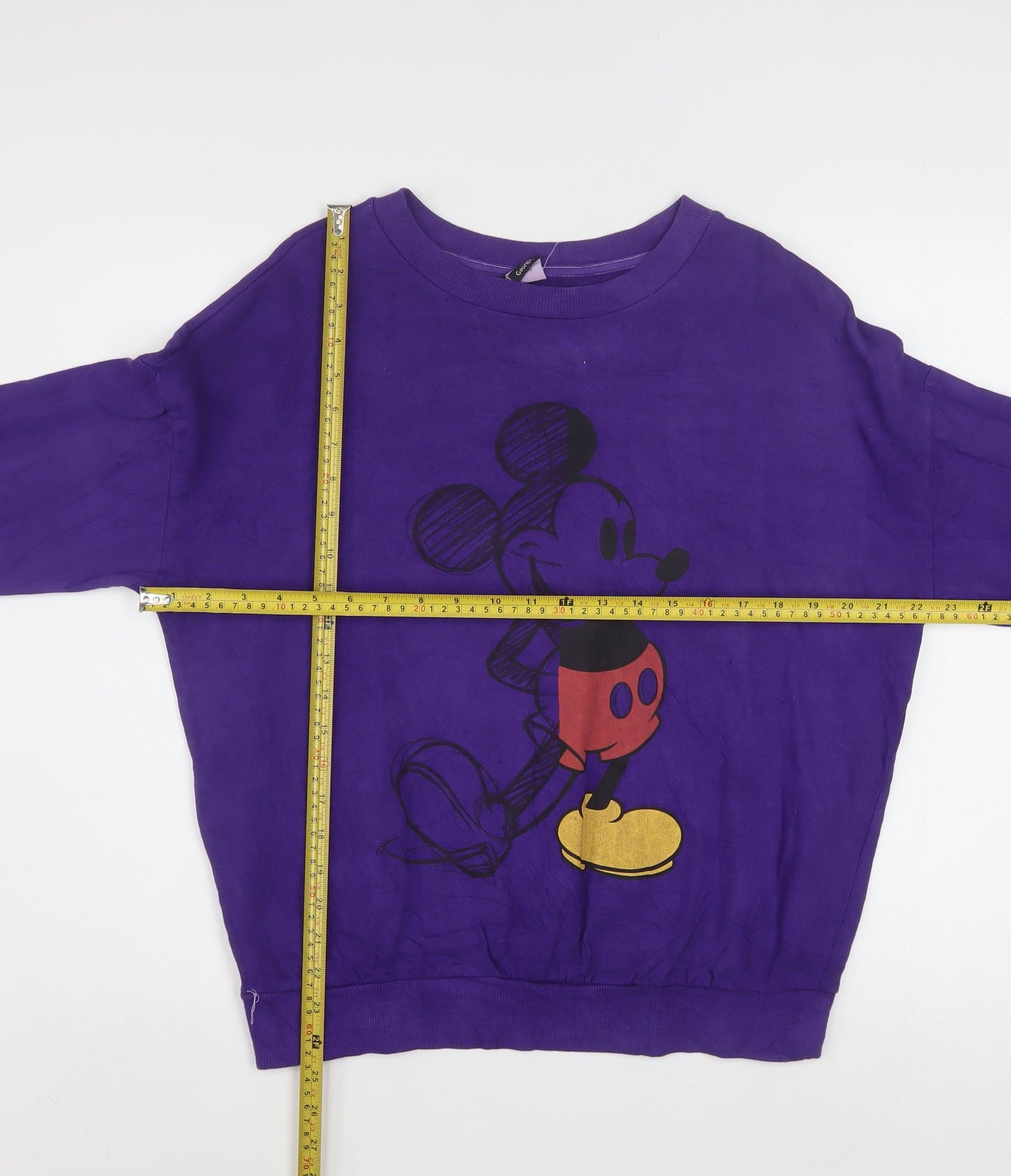 Disney George Women's Purple Mickey Sweatshirt Size 12-14 Cotton