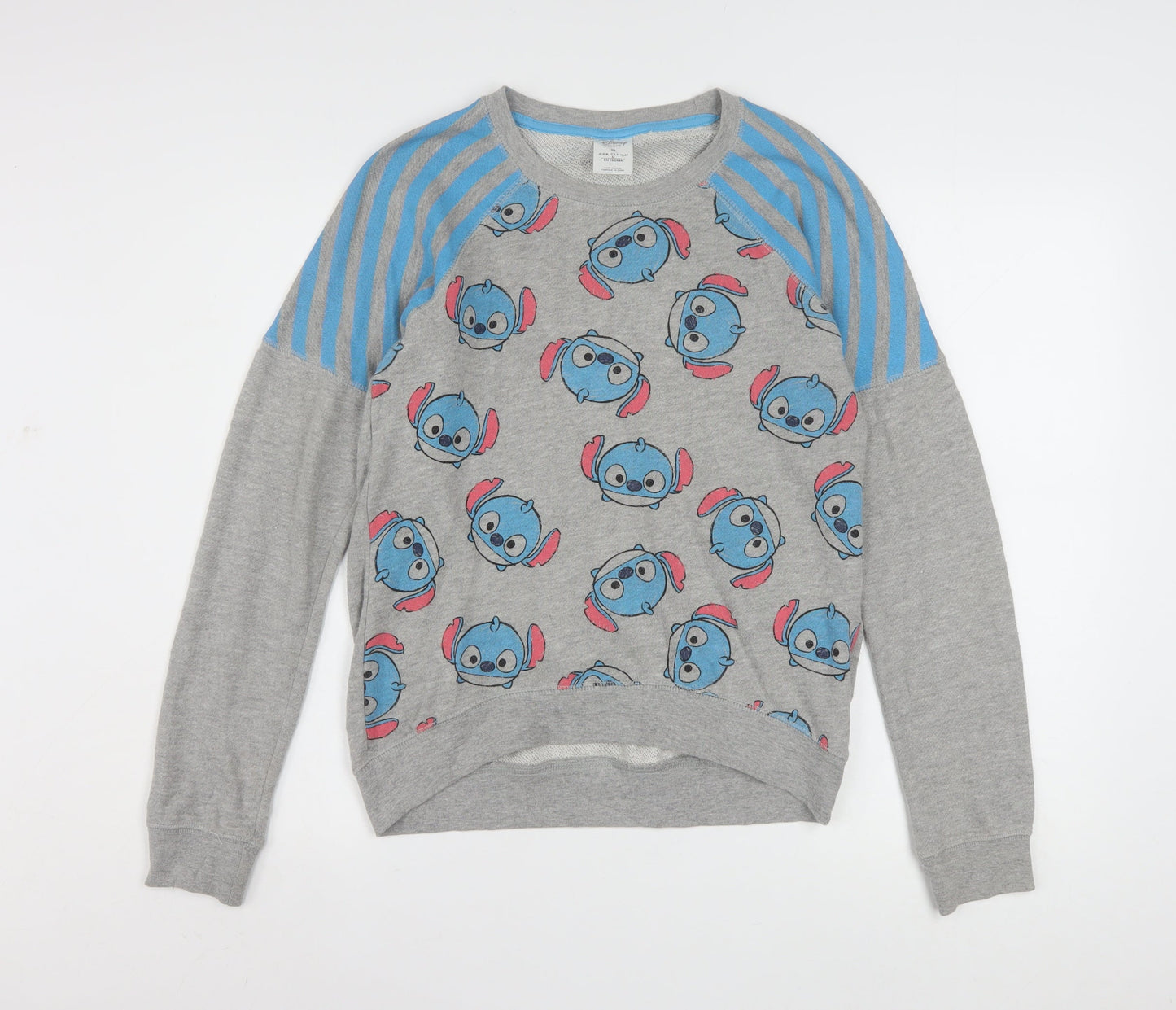 Disney Store Women’s Grey Stitch Pullover Sweatshirt XS Cotton Blend