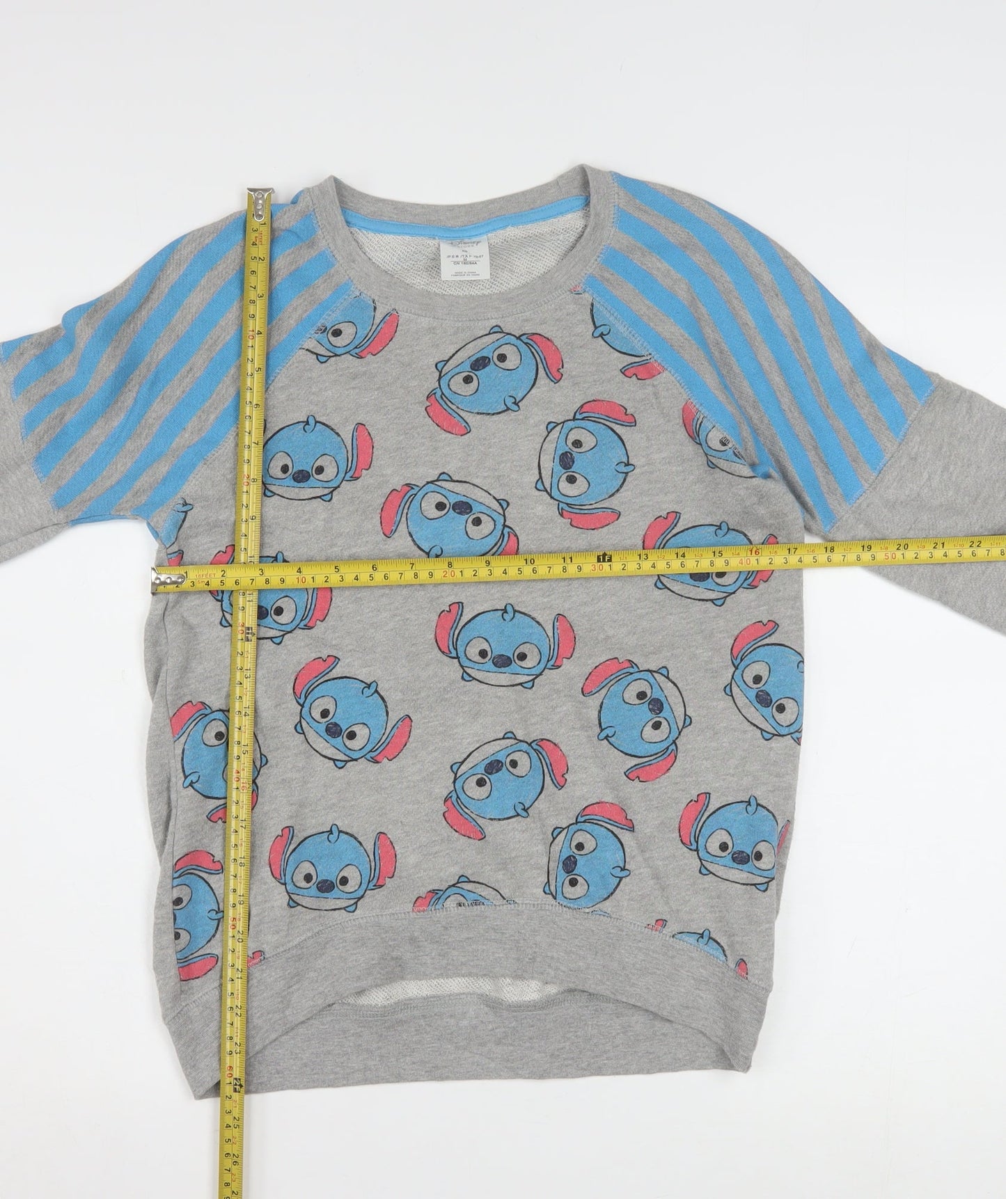 Disney Store Women’s Grey Stitch Pullover Sweatshirt XS Cotton Blend
