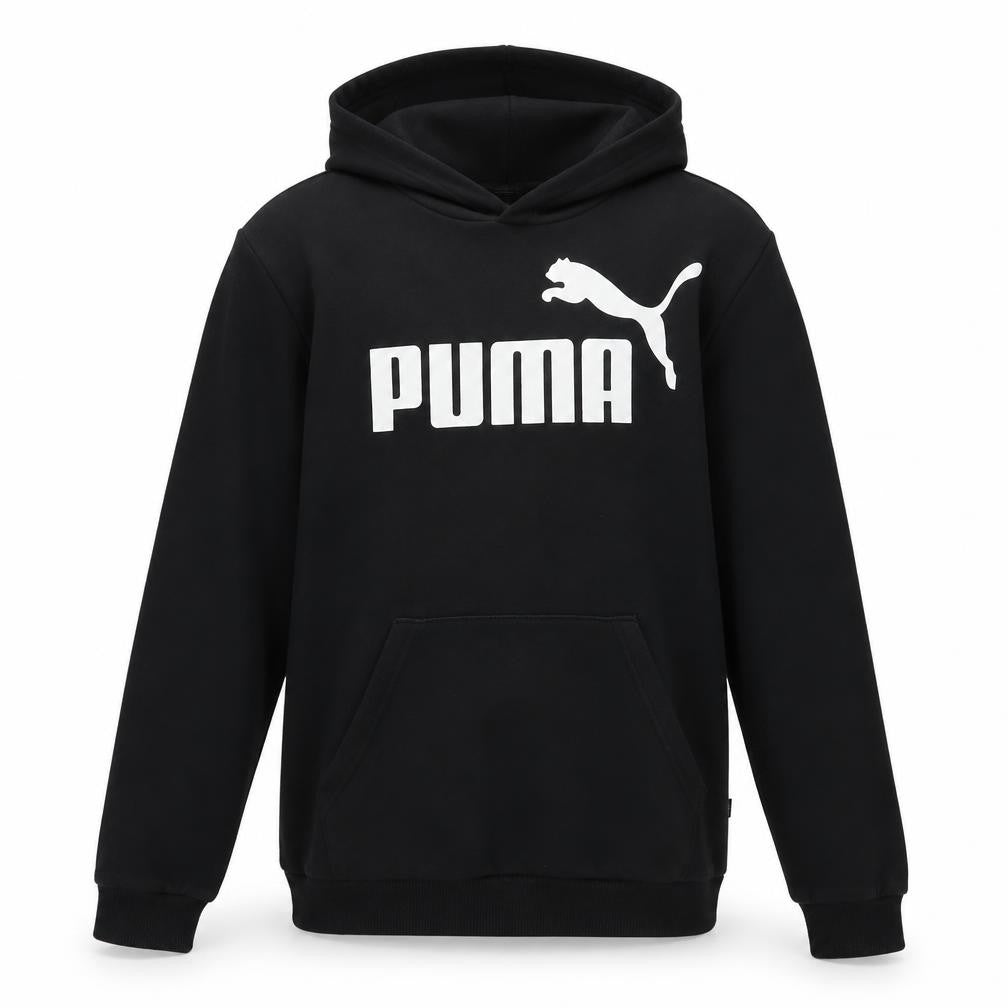Puma Boys Black Pullover Hoodie 12-13 Years Fleece Logo Sweatshirt