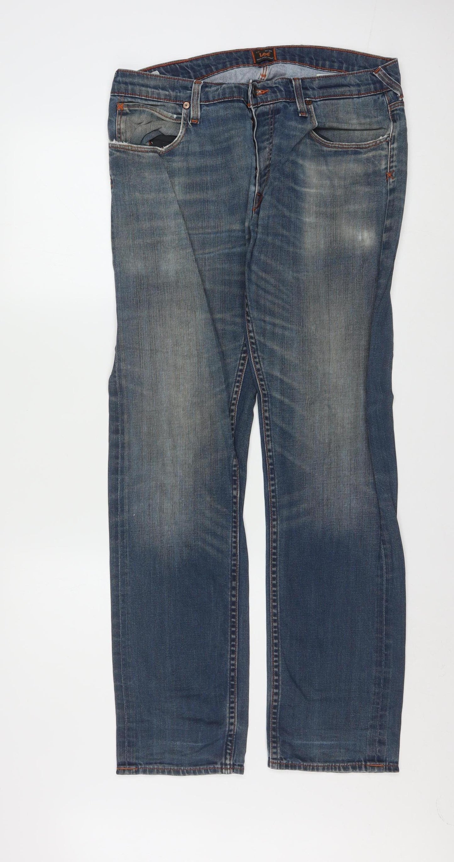Lee Men’s Blue Daren Straight Leg Denim Jeans W33 L32