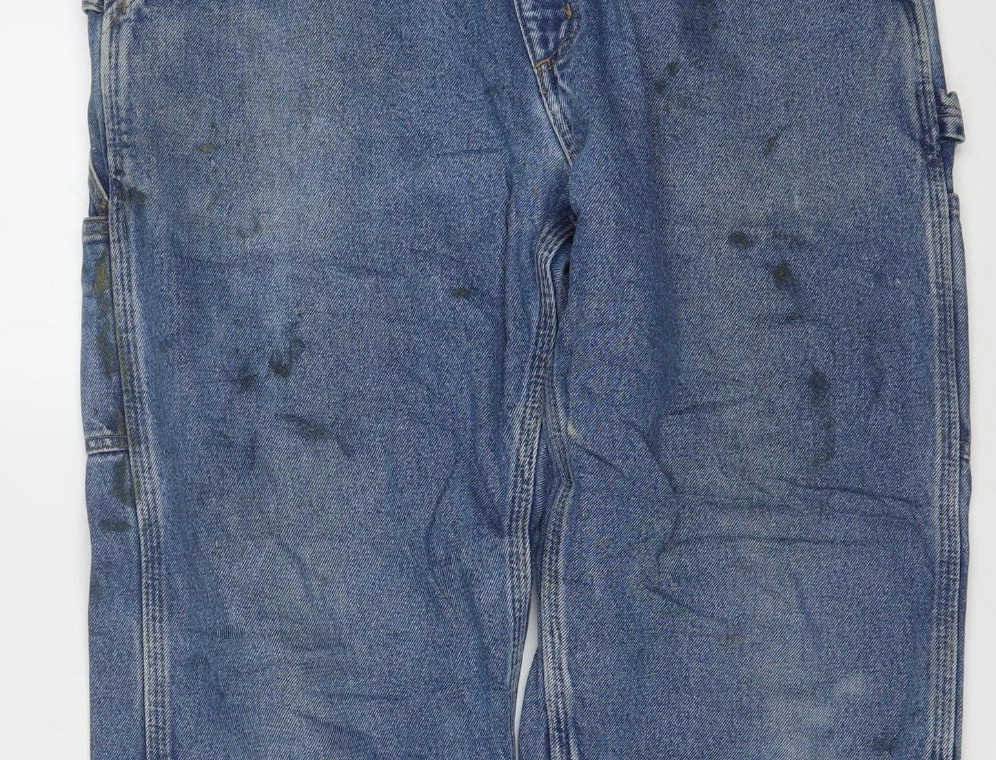 Carhartt Men's Blue 34x36 Relaxed Fit Work Jeans Denim Straight Leg