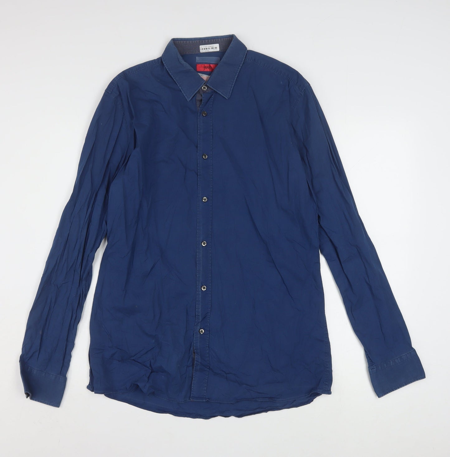 Hugo Boss Men's Blue Long Sleeve Button-Up Shirt Size M