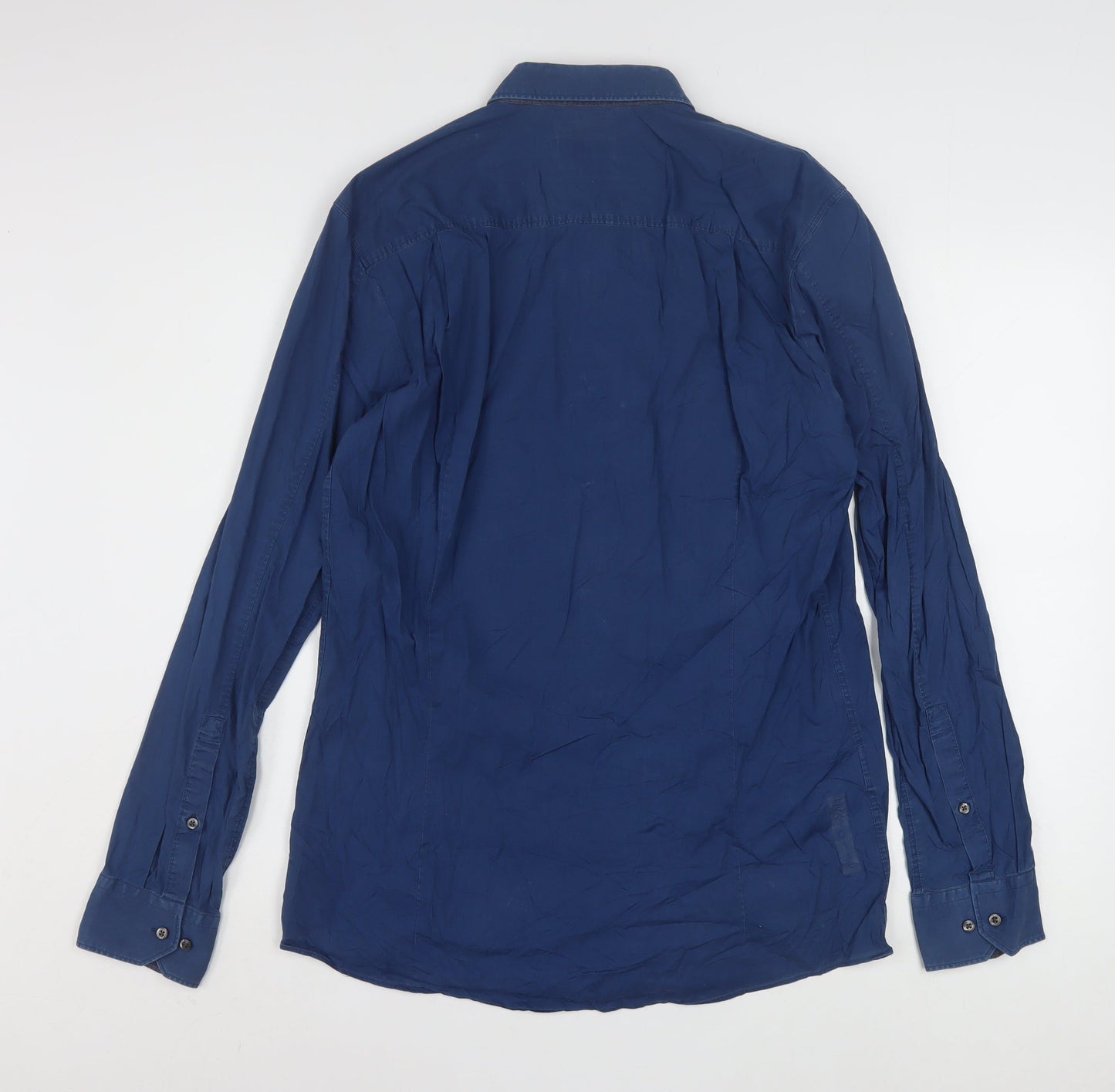 Hugo Boss Men's Blue Long Sleeve Button-Up Shirt Size M
