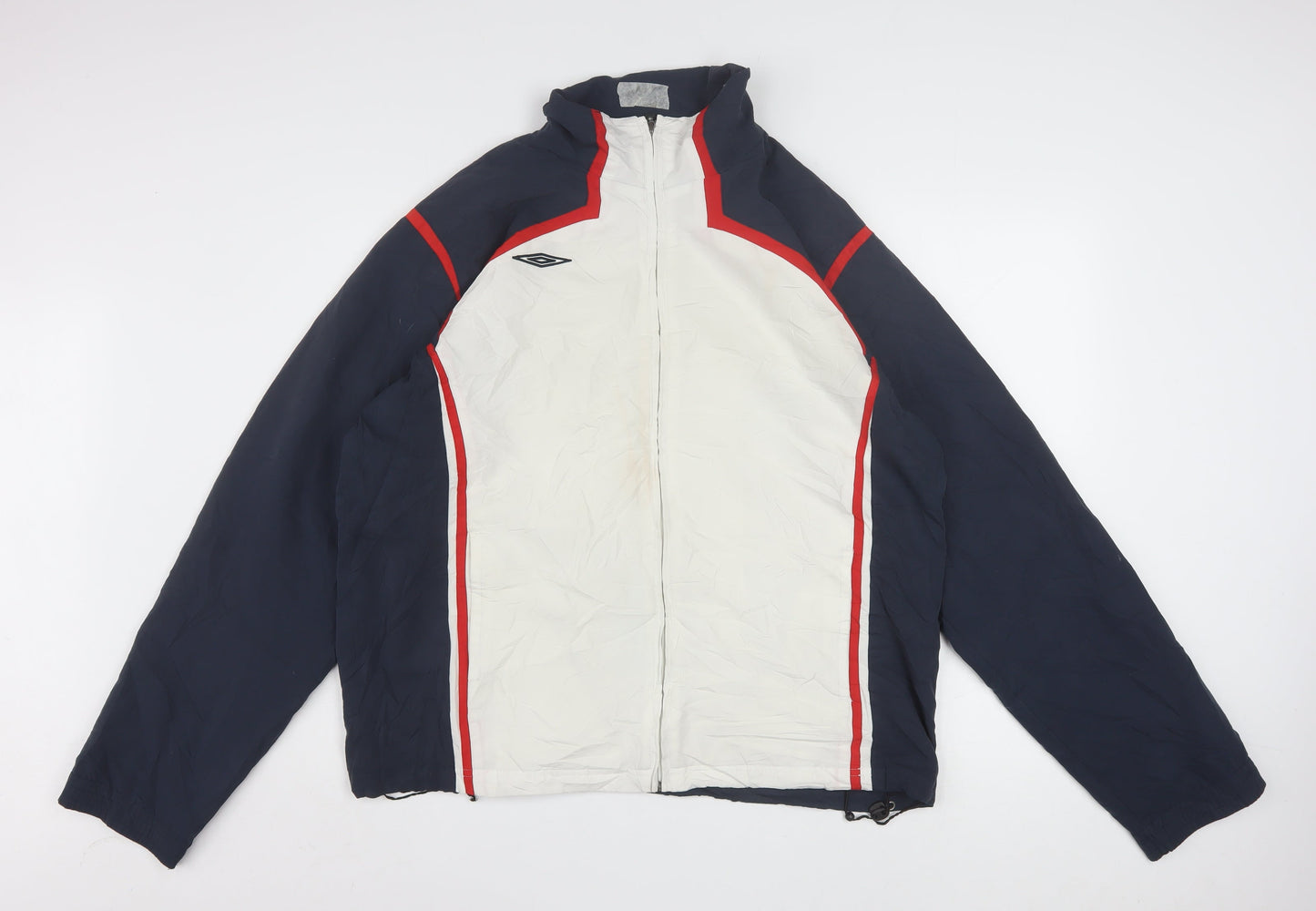 Umbro Men's Blue and White XL Sports Windbreaker Jacket