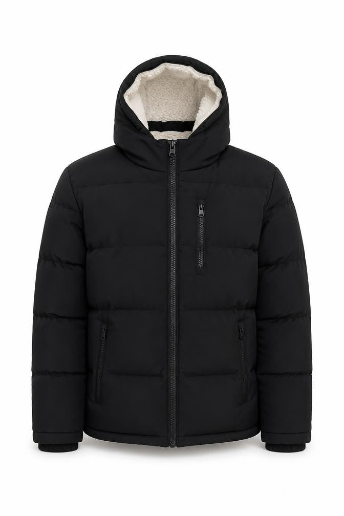 SoulCal & Co Men’s Black Puffer Hooded Jacket Size S