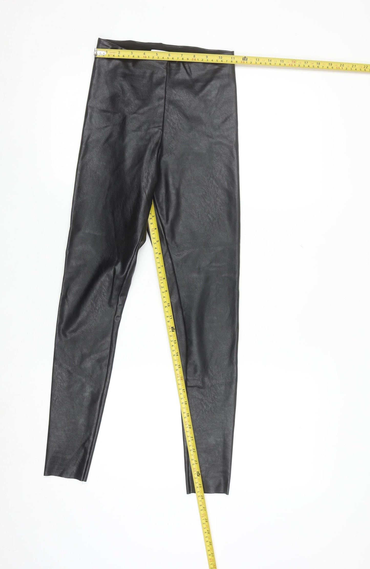 Gallery Women’s Black Faux Leather High Rise Leggings Size 8