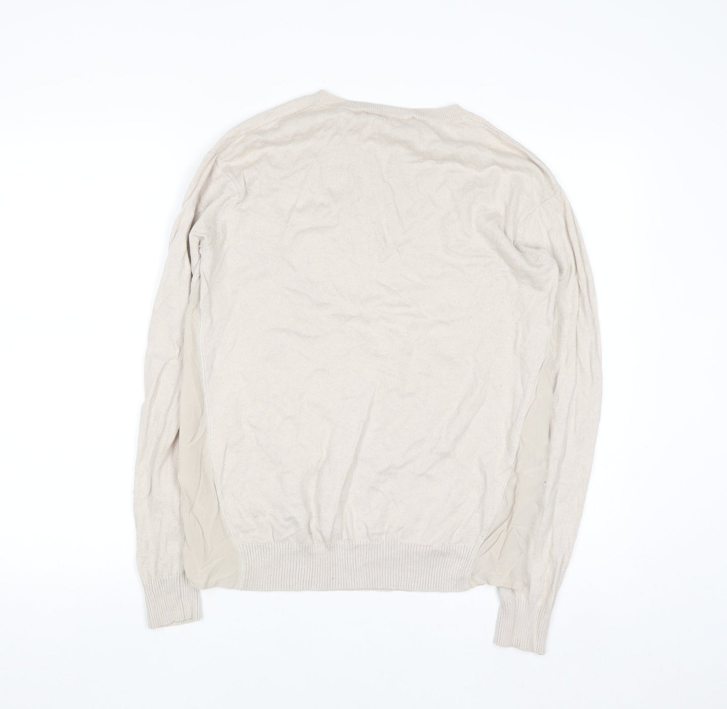 Comptoir des Cotonniers Women Beige L Crew Neck Pullover Jumper