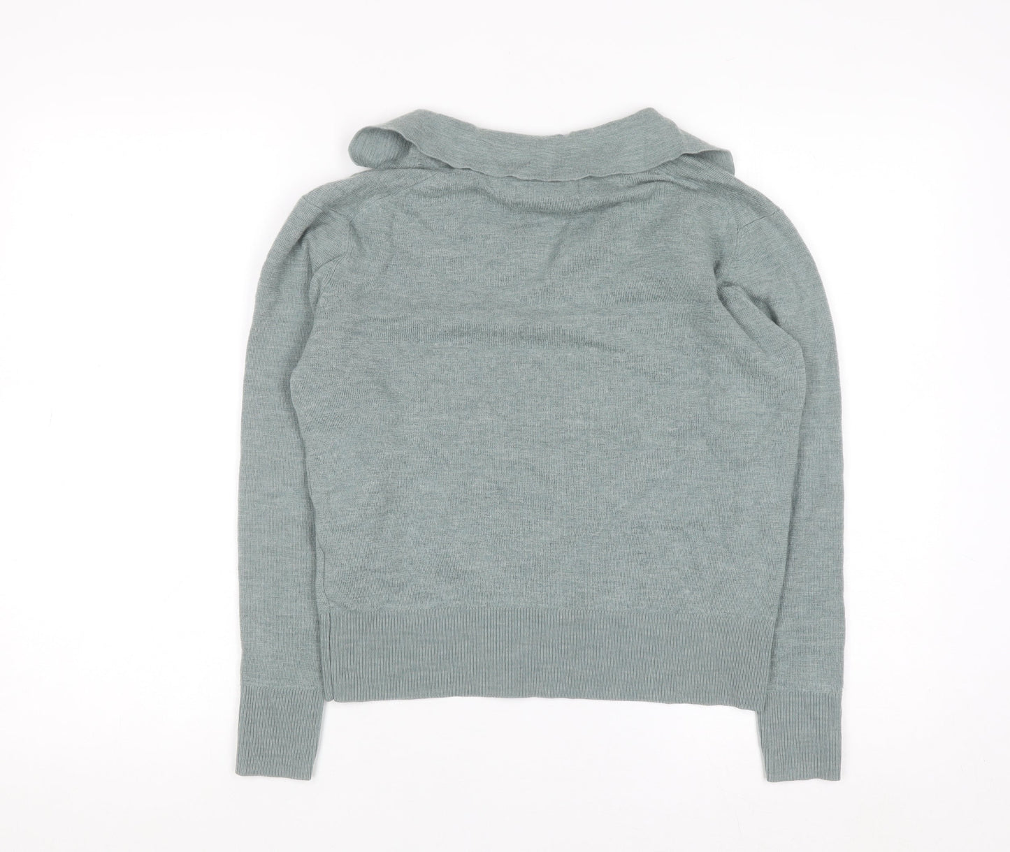 Marks and Spencer Women’s Green Merino Wool Collared Jumper Size S