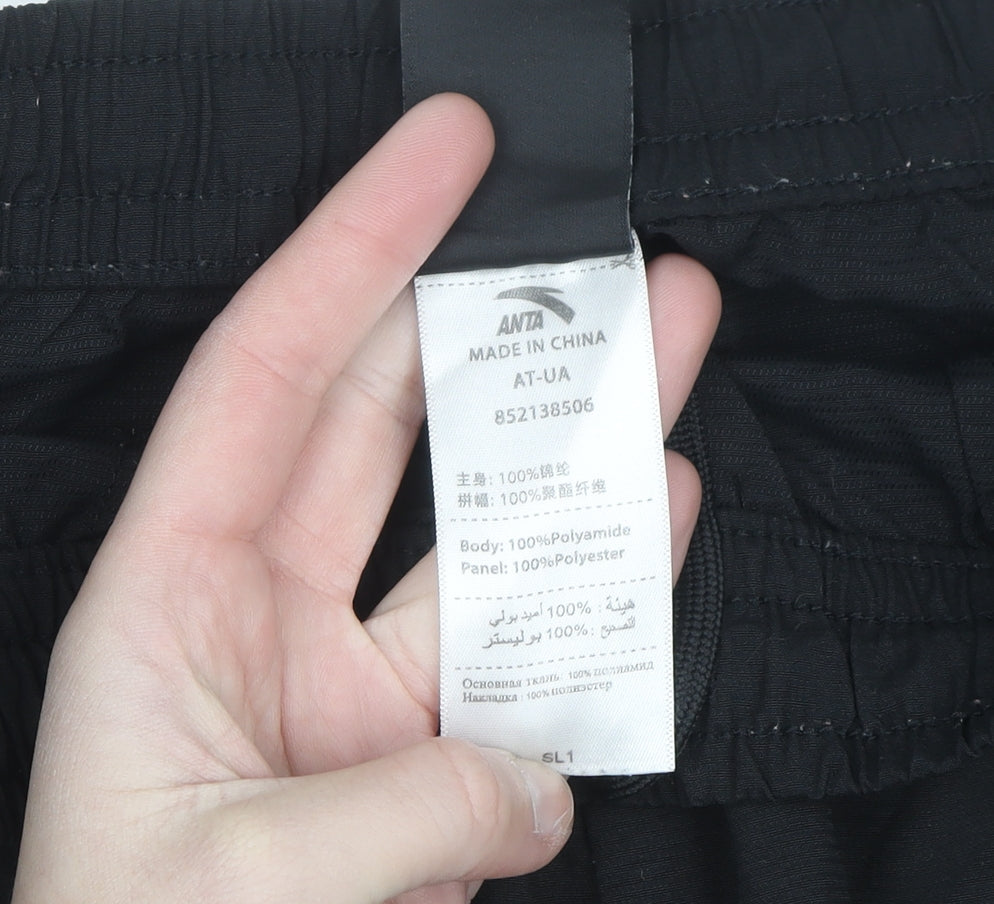 Anta Men's Black 2XL Jogger Activewear Trousers with Side Stripes