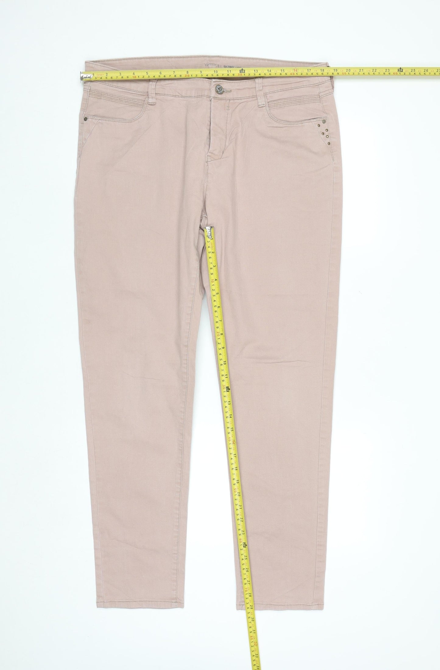 Yessica Women's Beige Skinny Jeans Size 18 Stretch Denim