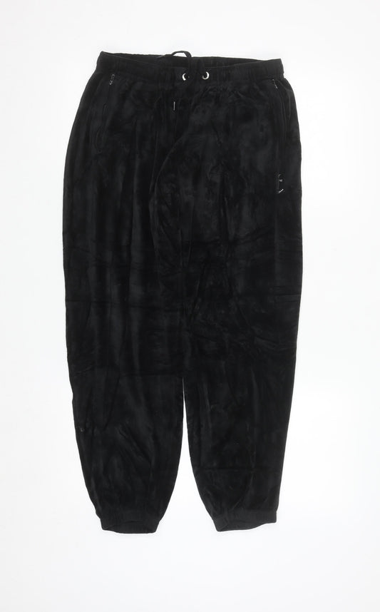 Juicy Couture Black Velour Jogger Trousers Women’s Medium