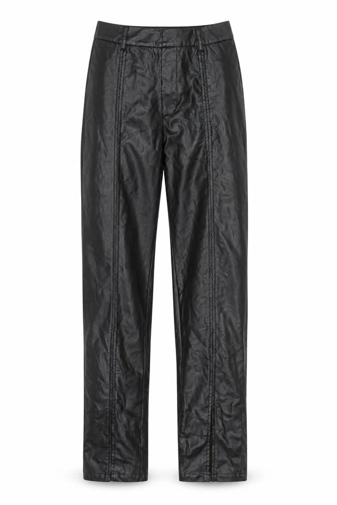 PrettyLittleThing Women's Black Faux Leather High Rise Slim Trousers Size 4