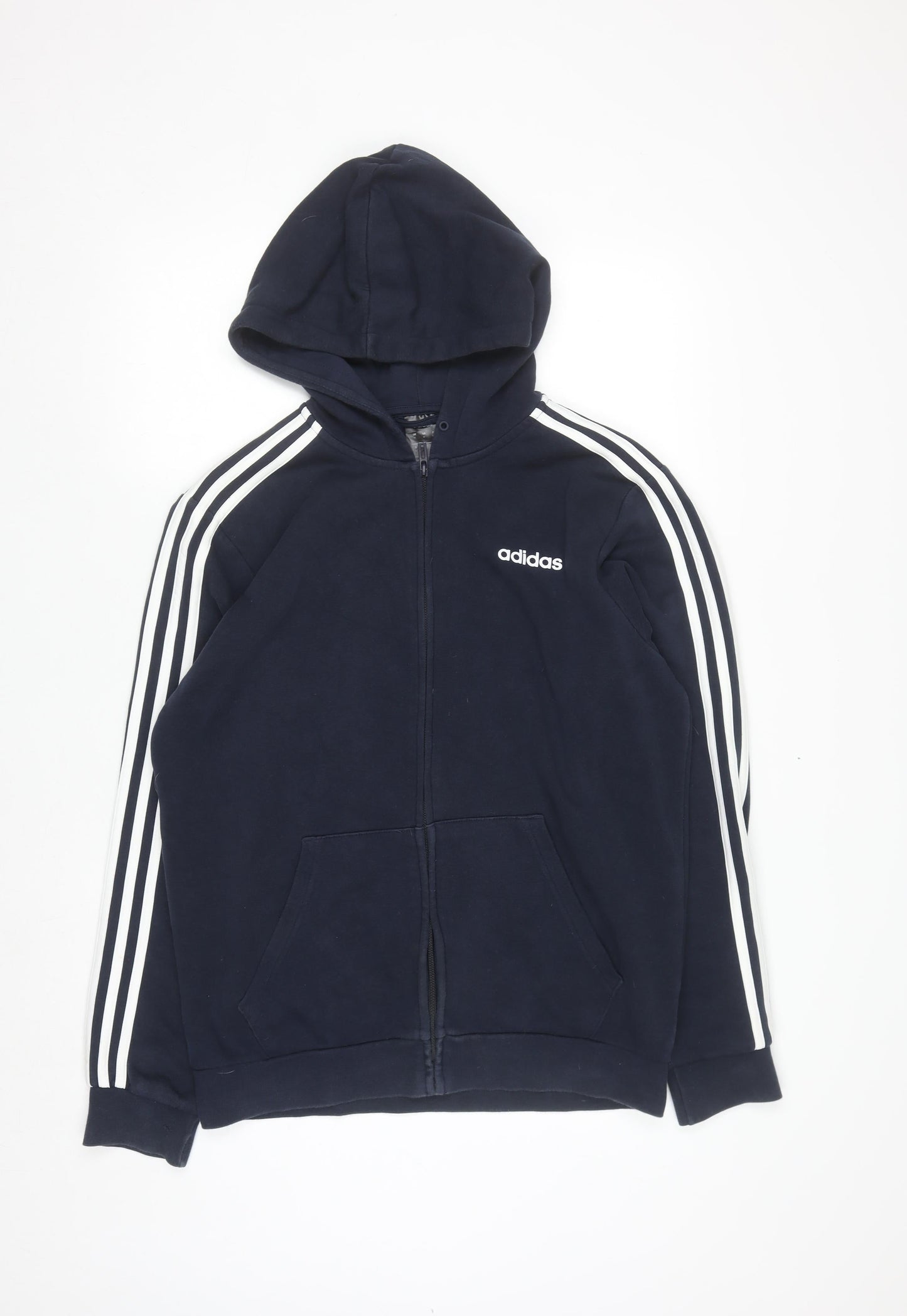 Adidas Men's Blue Full Zip Hoodie Size M Sportswear Hooded Sweatshirt