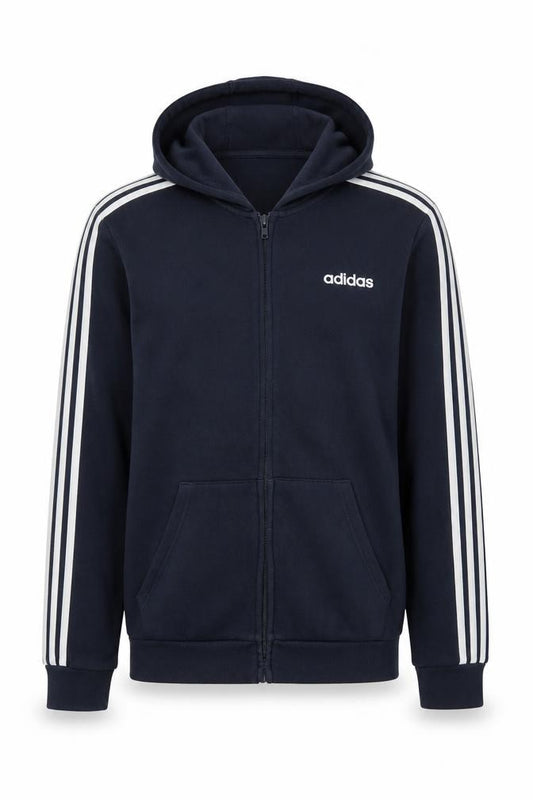Adidas Men's Blue Full Zip Hoodie Size M Sportswear Hooded Sweatshirt
