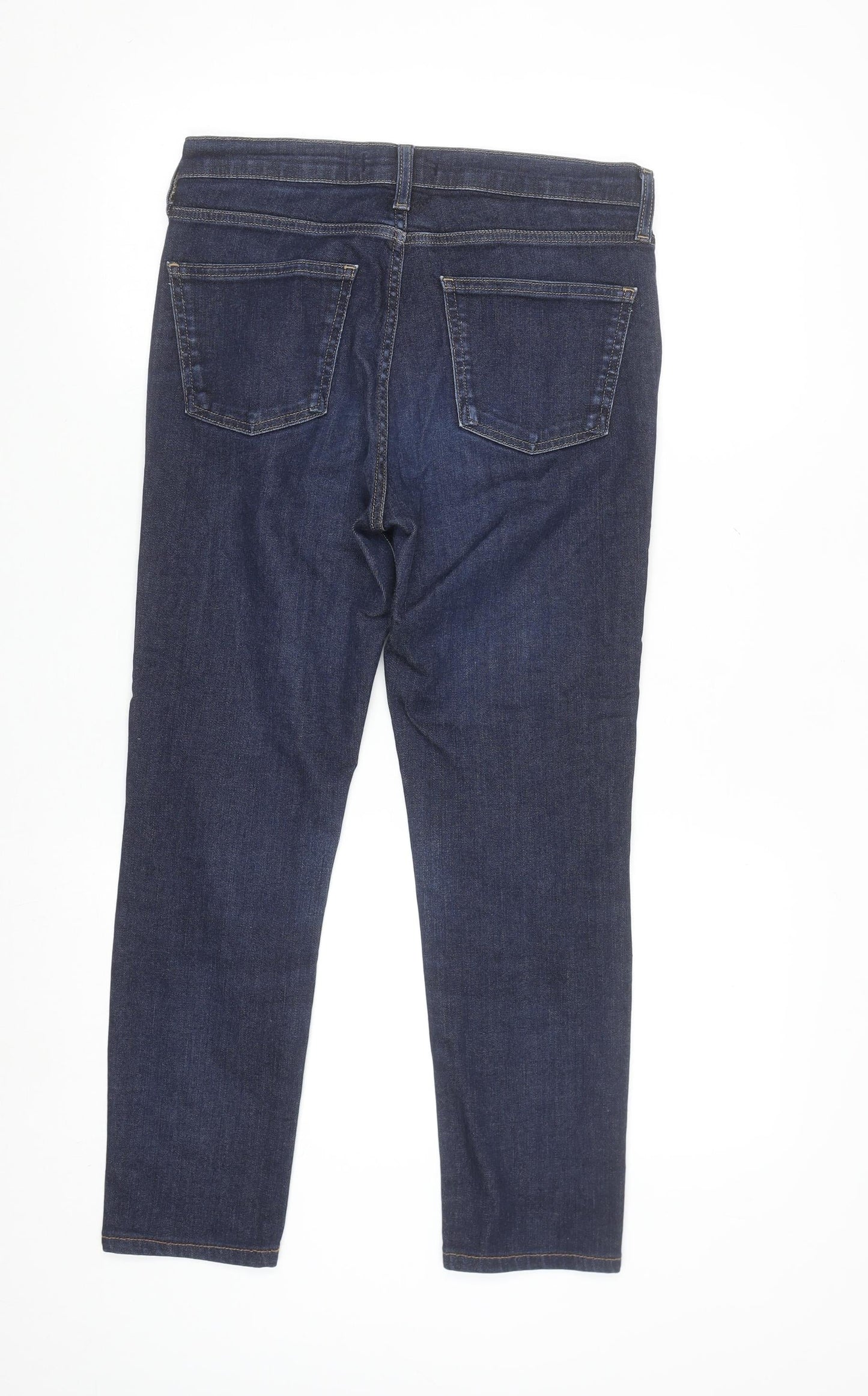 Uniqlo Women’s Blue Slim Straight Jeans Size 10 Mid Rise Stretch Denim
