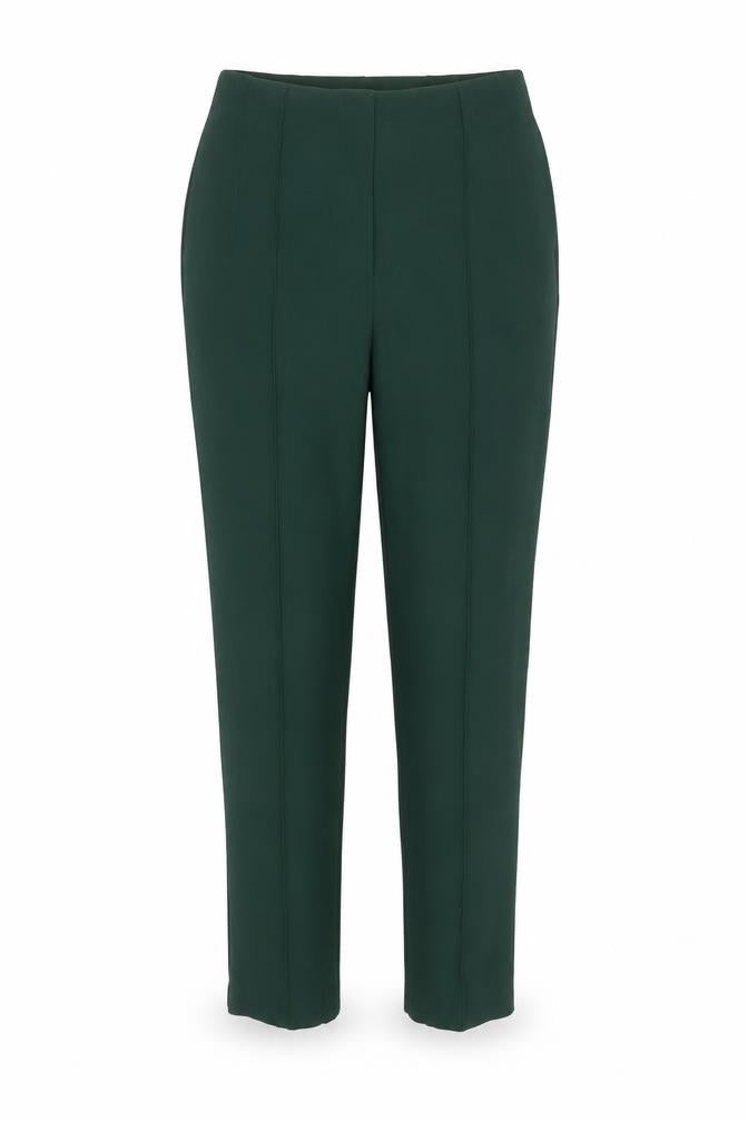 Gallery Women Green Size 8 Slim Fit Tapered Trousers