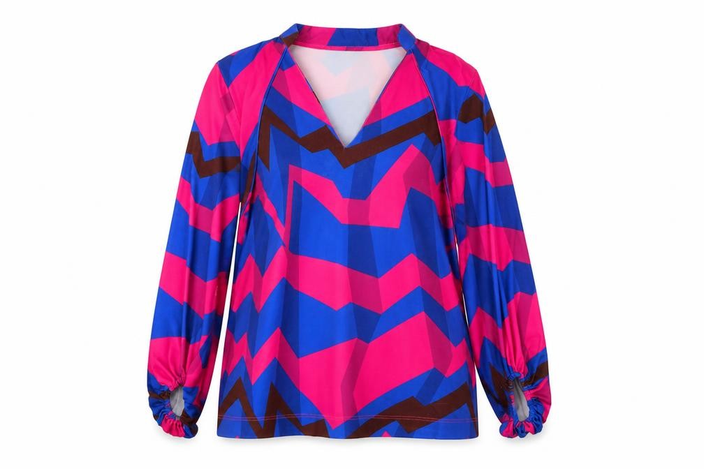 Lennon Courtney Women's Multicoloured Geometric Tunic Blouse Size 8