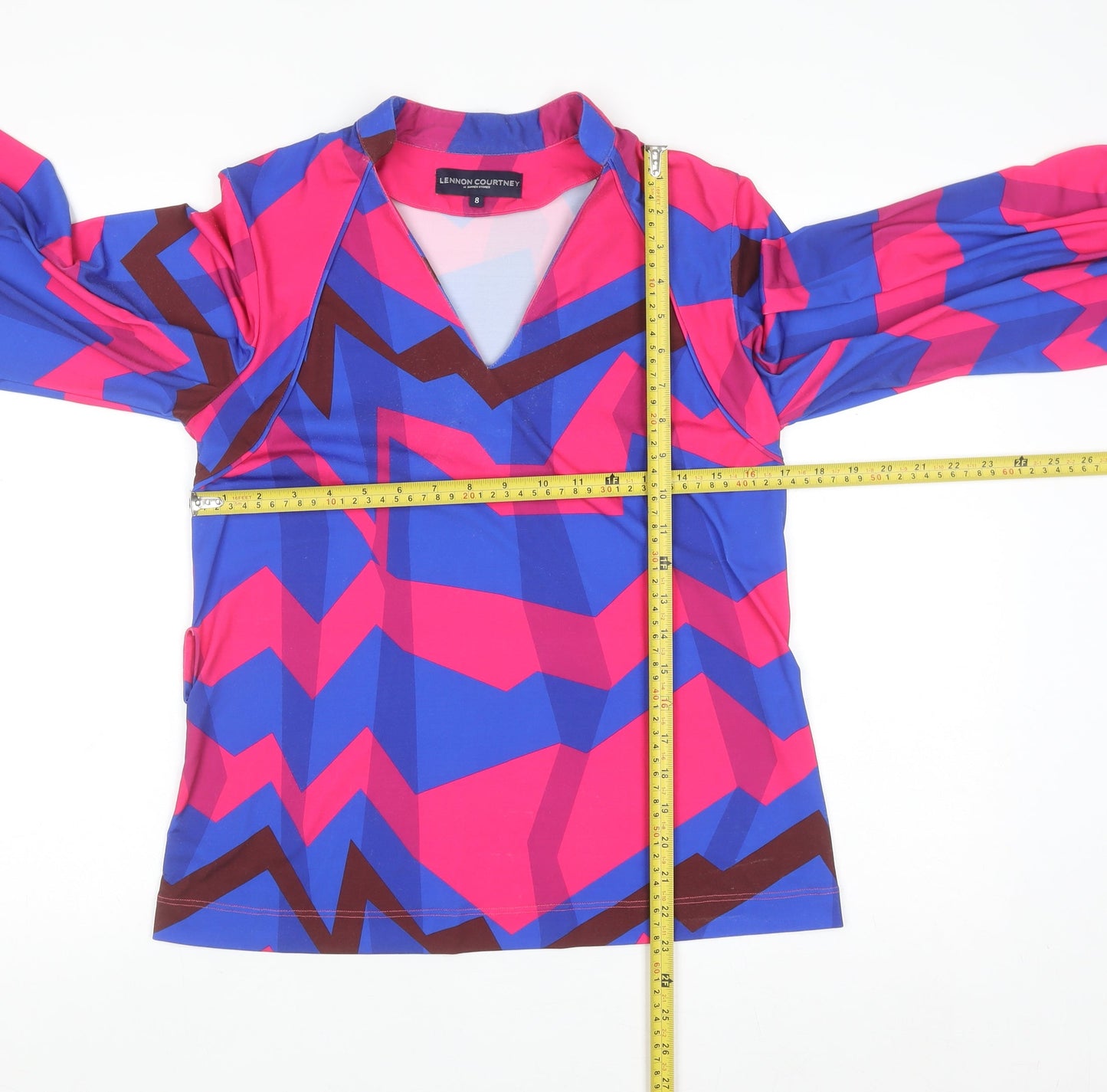 Lennon Courtney Women's Multicoloured Geometric Tunic Blouse Size 8