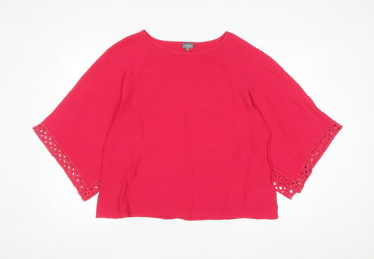Phase Eight Women’s Pink Viscose Lace Trim Tunic Top Size 18