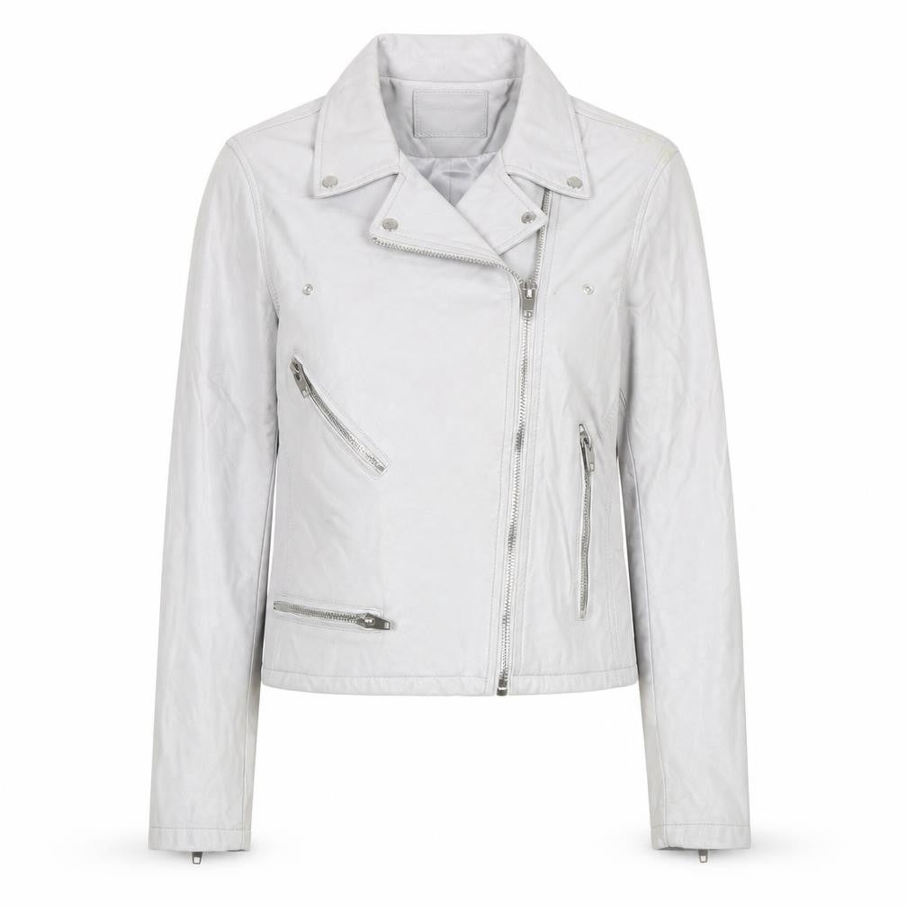 BLANKNYC Womens Grey Faux Leather Biker Jacket Size L